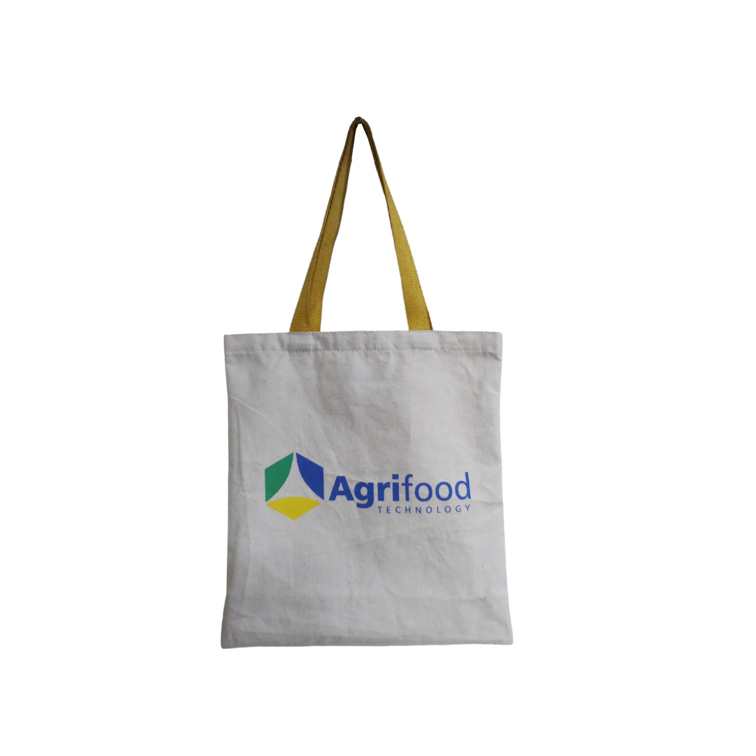 Branded Canvas Bag with Coloured Handle