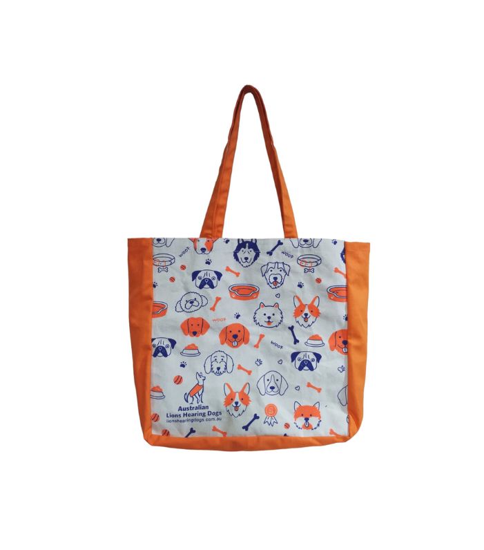 Custom Print Canvas Bag with Coloured Gusset and Handle