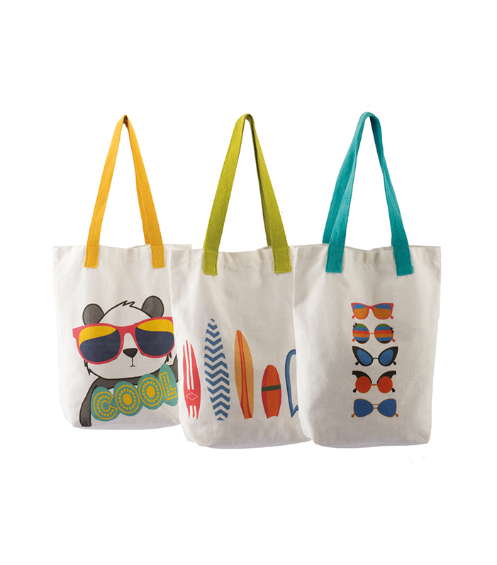 Canvas Bags with Flat Handles and Custom Prints