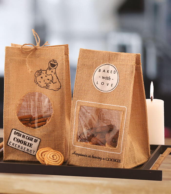 Food Sampler Hessian Display Bags