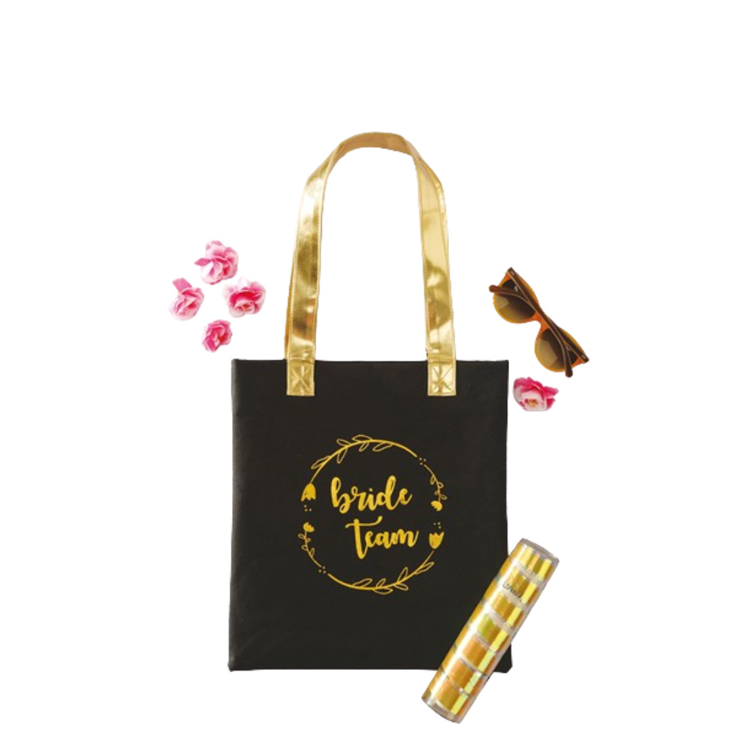 Custom Canvas Tote Bag with Gold Foil Details