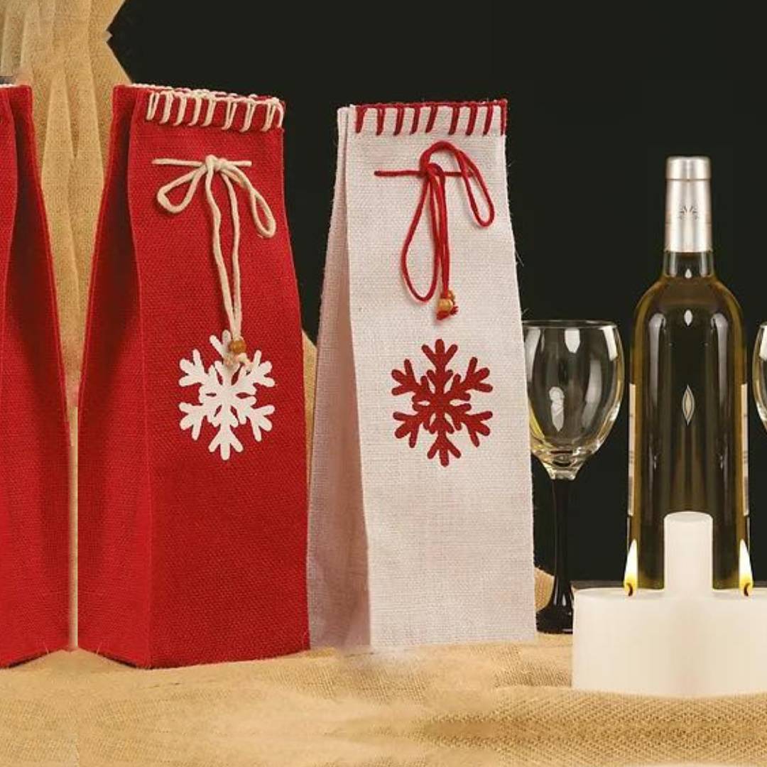 Christmas Wine Bags With Herakle Stitch