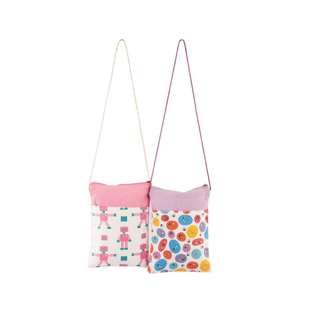 Custom Sling Zipper Canvas Bags with External Pocket