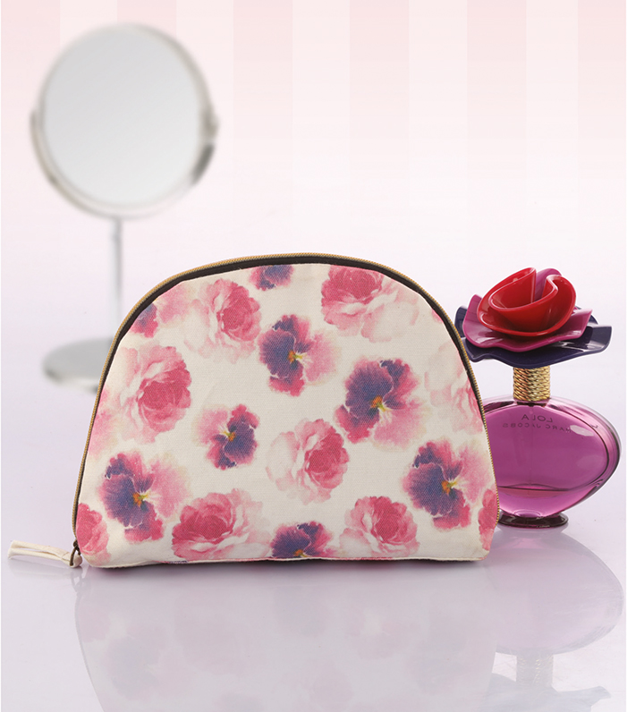 Digital Print Floral Cosmetic Bags