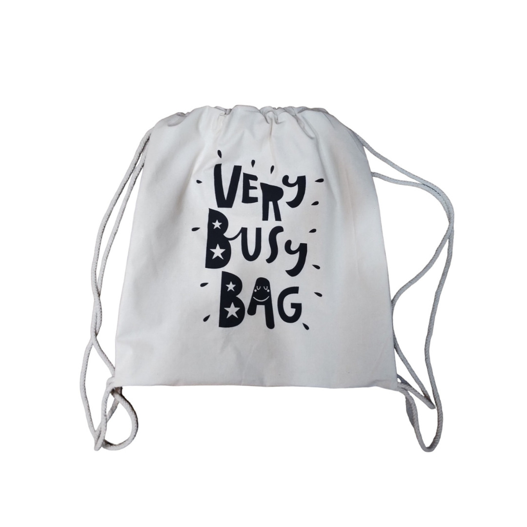 Monochrome Drawstring Backpack