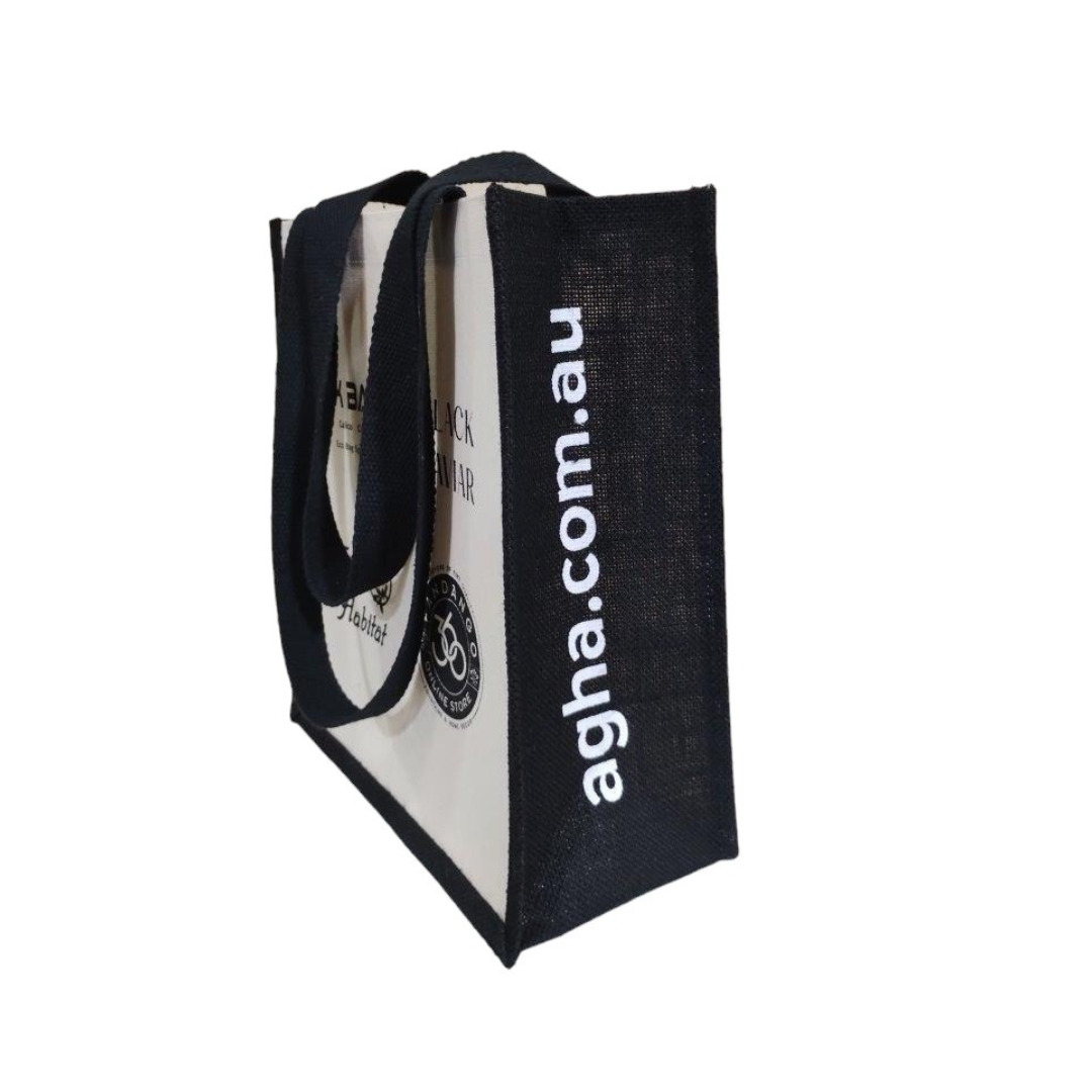 Canvas Bag With Branded Hessian Gussets