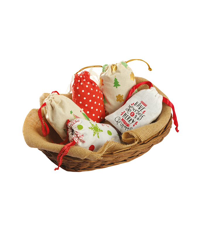 Mini Christmas Cotton Gift Bags