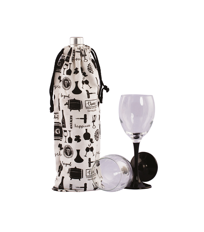 Monochrome Canvas Wine Bags