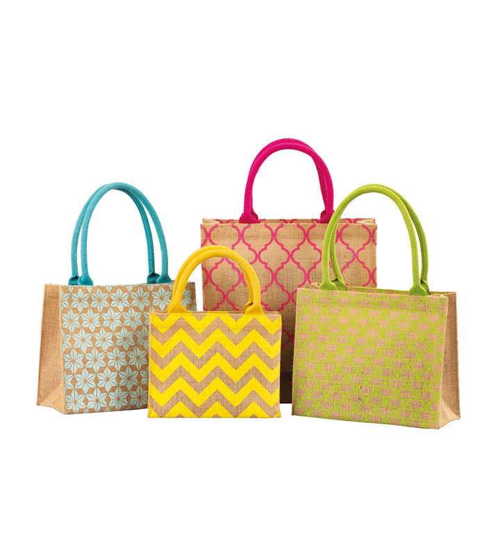 Hessian Bags With Custom Neon Patterns