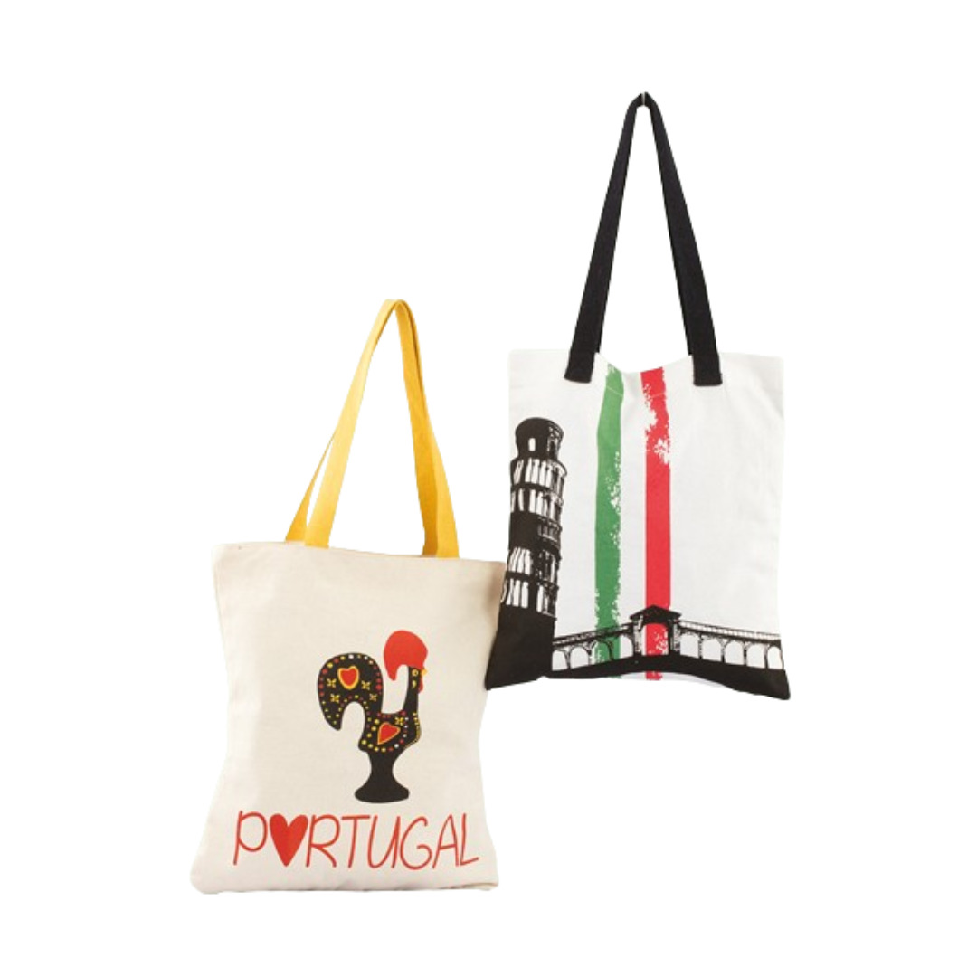 Travel Themed Canvas Tote Bags