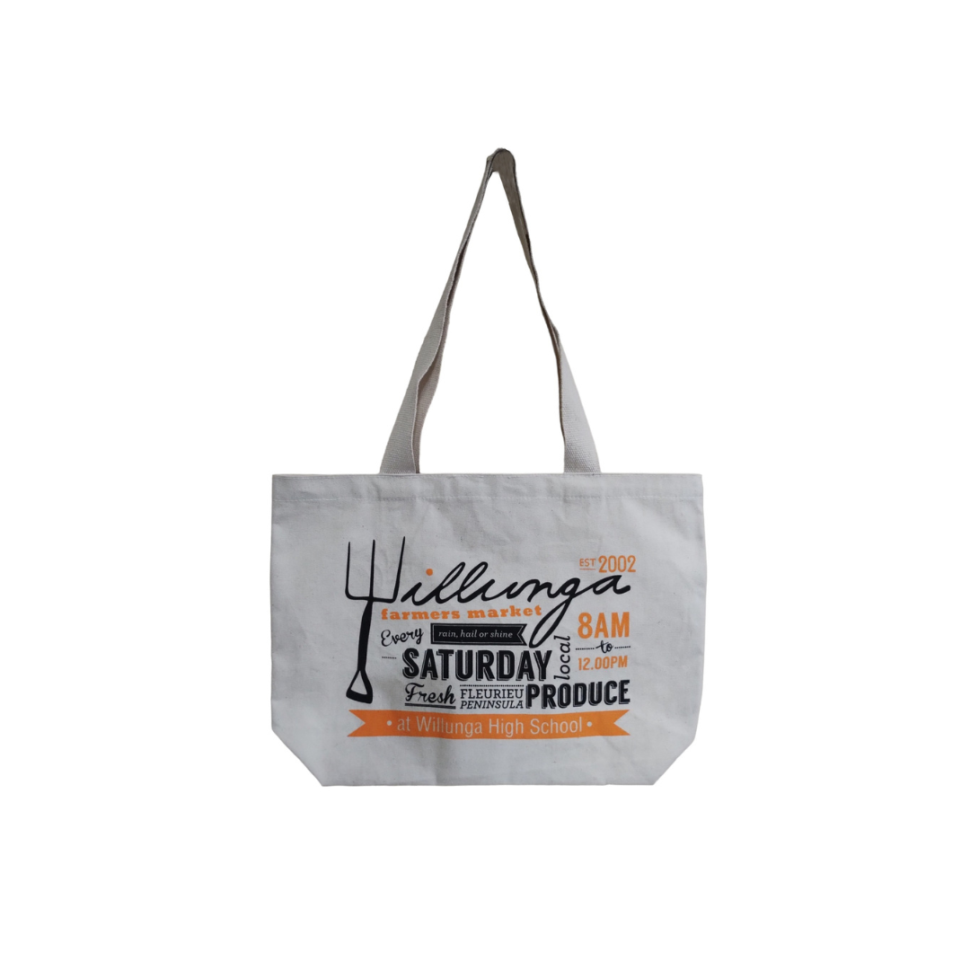 Wide Farmers Market Tote Bag with Custom Print