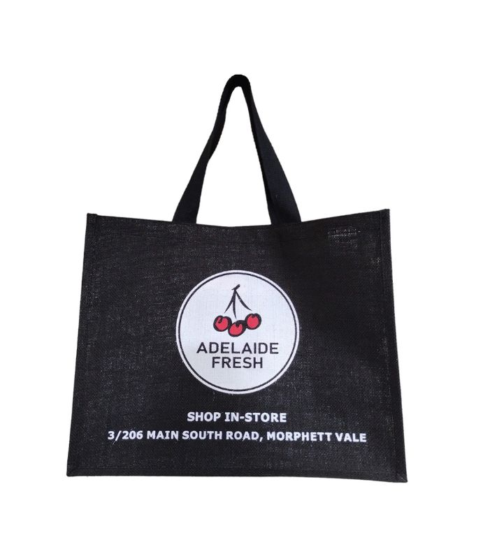 Dyed Black Hessian Bag With Custom Branding