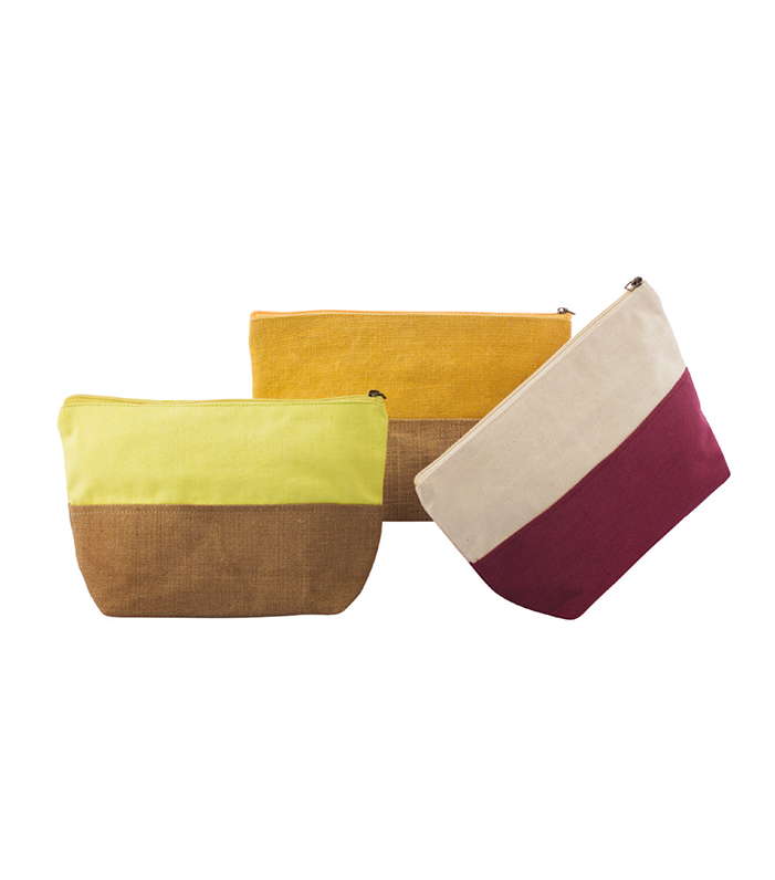 Jute and Canvas Pencil Case Bags