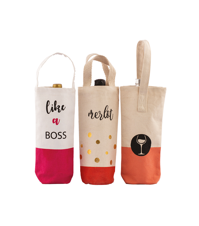Colourblock Canvas Wine Bags