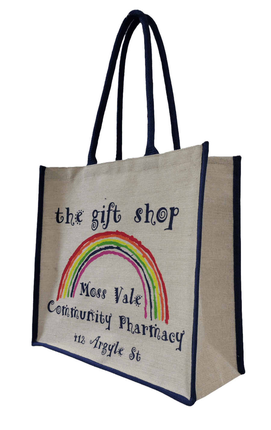 Luxury Juco Reusable Branded Bag With Navy Piping
