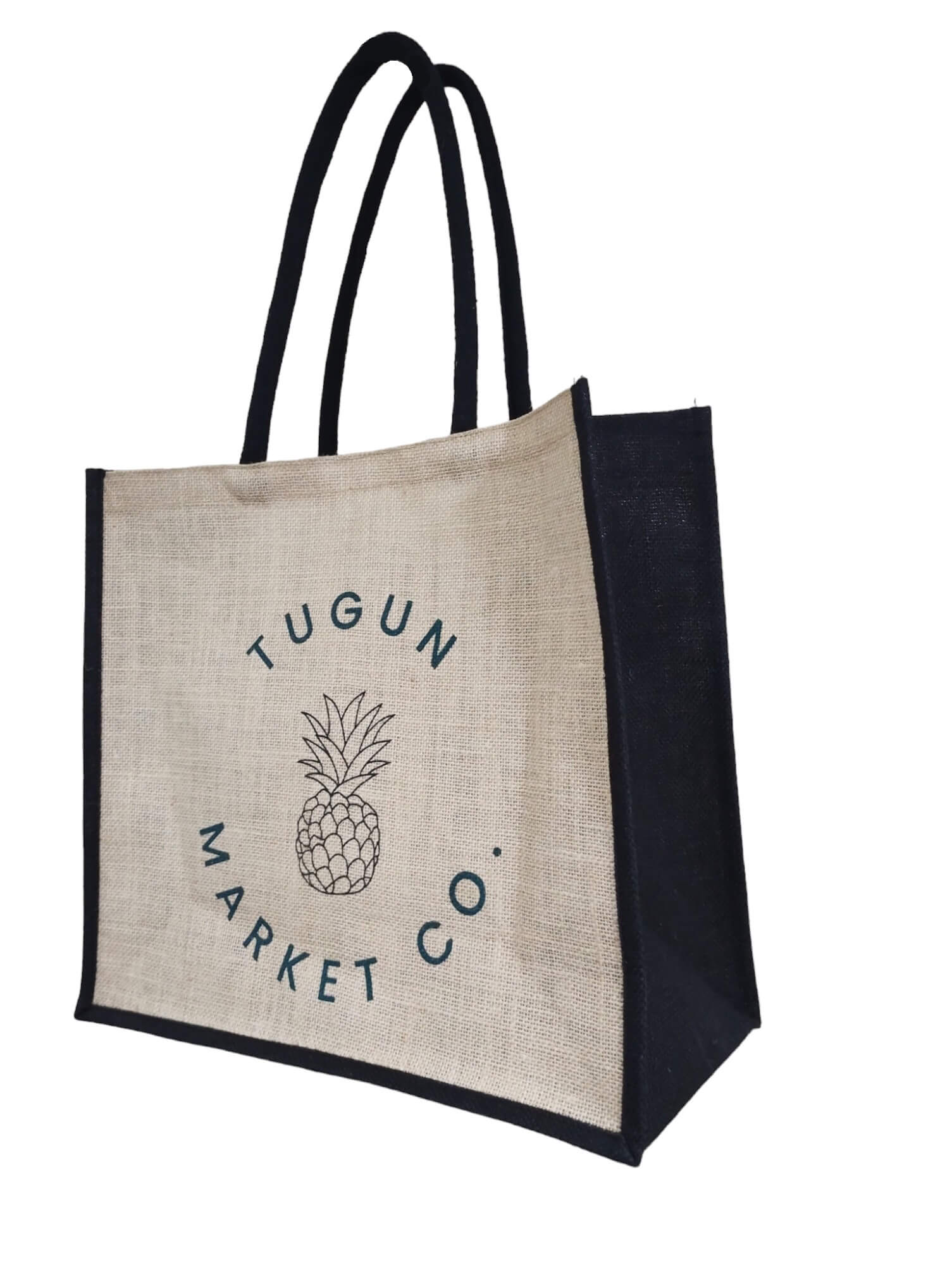 Sustainable Hessian Fruit and Veg Grocer Bag With Black Gussets