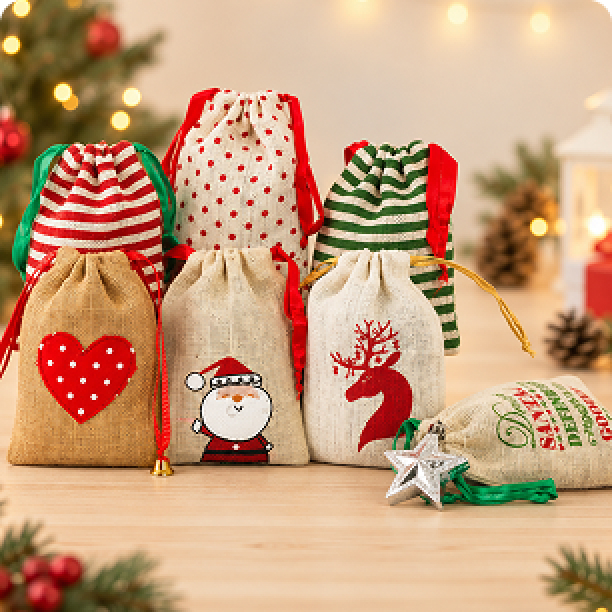 Christmas Gift Hessian Bags
